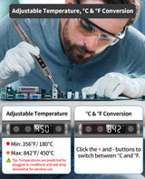 Cordless Soldering Iron Kit, Portable Cordless Soldering Iron, LCD Digital Adjustable Temperature Thermostatic Soldering Gun for Home Appliance Repair, USB Rechargeable - Grey Qyvorae