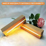 TSLBW LED Lights Display Base, Wooden Light Display Stand, Square, Warm/White Light, 20.0 cm x 10.0 cm x 4.0 cm, Wood, Pedestal, Non-Assembly Required TSLBW