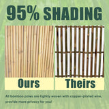 Jollybower 6Ft High x 8 Ft Long x 0.7In D Bamboo Screen, Natural Bamboo Fence Rolls, Eco-Friendly Bamboo Fencing for Outdoor Balcony Patio Garden Border Pool Jollybower