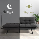 Vipbear 71" Futon Sofa Bed - Convertible Sofa Beds/Adjustable Backrest & Armrest,Detachable Cushion, Loveseat Sleeper for Small Spaces, Apartments & Offices, Grey Futons Vipbear