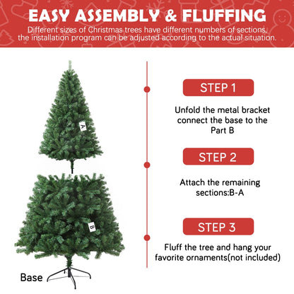 CRSTAFU 5ft Artificial Christmas Tree, Premium North Valley Spruce with 600 Branch Tips, Arbol de Navidad with Fold-Able Base Stand, Xmas Tree for Home, Office, Shop Decoration