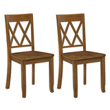 DUHOME Dining Room Chairs Set of 2,Farmhouse Dining Side Chairs with Cross Back Wooden Kitchen Chairs for Home Kitchen, Dining Room Antique Walnut DUHOME