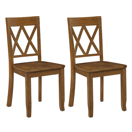 DUHOME Dining Room Chairs Set of 2,Farmhouse Dining Side Chairs with Cross Back Wooden Kitchen Chairs for Home Kitchen, Dining Room Antique Walnut DUHOME