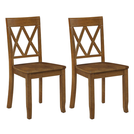 DUHOME Dining Room Chairs Set of 2,Farmhouse Dining Side Chairs with Cross Back Wooden Kitchen Chairs for Home Kitchen, Dining Room Antique Walnut