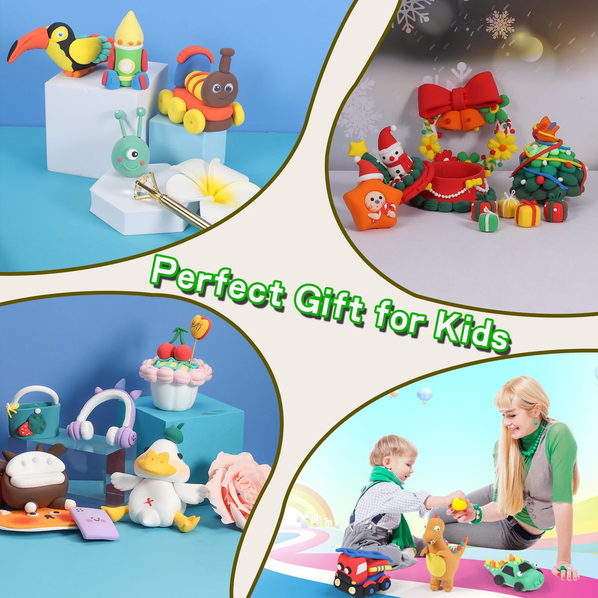 EDIFON Air Dry Clay Kit, 36 Colors Modeling Clay with Tools, Ultra Light, Safe and Non-Toxic, Ideal Gift for Kids (36 Colors+ Tools) EDIFON