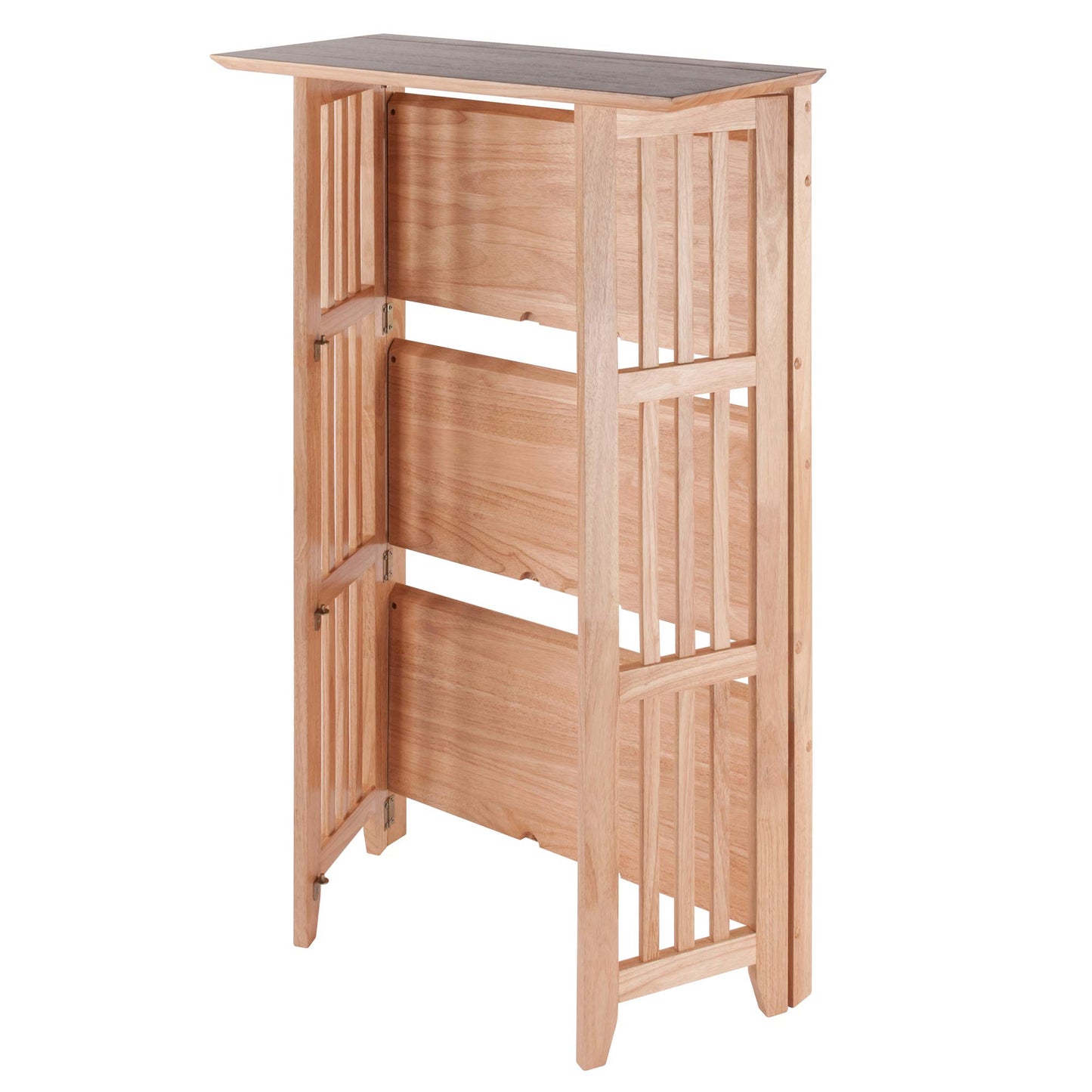 Winsome Wood Mission-Style Natural Beechwood 4-Tier Folding Shelf - WoodArtSupply