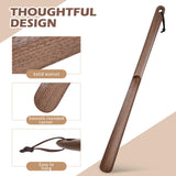 muso wood Wooden Shoe Horn, Walnut Shoe Horn Long Handle for Seniors, 23.6 Inches Shoehorn for Seniors and Pregnant Women muso wood