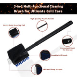 Nylon Grill Brush No Wire Bristle Barbecue Brush Grill Cleaning Kit Safe Grill Scraper Brush for Outdoor Grill Cleaner with Hole BBQ Brush Accessories Clean Cool Grates Gift for Men/Dad 3 PCS Novaspark