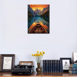 Moraine Lake Diamond Painting Banff National Park Artwork The Rockey Mountains Wall Art 5D DIY Full Drill Crystal Sainboat Landscape Diamond Picturefor Adult Home Decor Ship Gift(16''Wx 12''H) TUMOVO