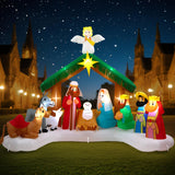 12FT Christmas Inflatable Nativity Scene: Large Outdoor Christmas Decorations, Built-in 15 LED Lights, Blow Up Jesus Nativity Set Decor, Inflatables for Party Lawn Garden Yard (12FT X 6.5FT X 9FT) Toiyjofe