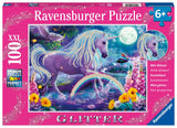 Ravensburger Glitter Unicorn - 100 Piece Jigsaw Puzzle for Kids | Unique & Interlocking Pieces | Sturdy & Glare-Free | Promotes Problem-Solving Skills Ravensburger
