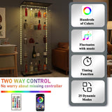 nifoti Glass Display Cabinet with LED Light Strip, 5 Shelves with 2 Doors, Curio Storage Cabinets with Lock & Caster for Living Room, Office, Floor Standing Glass Bookshelf, Quick Installation - Black nifoti