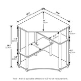 FURINNO Turn-N-Tube Space Saving, Corner Desk, Espresso/Black Furinno