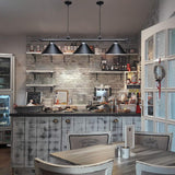 Wellmet 3 Light Pool Table Light, Vintage Retro Kitchen Island Pendant Light with Matte Black Shade, Modern Industrial Chandelier Wellmet