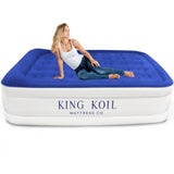 King Koil Luxury Air Mattress Full Size with Built-in Pump for Home, Camping & Guests, 16" Inflatable Airbed Double High Adjustable Blow Up Mattress, Durable - Portable and Waterproof King Koil