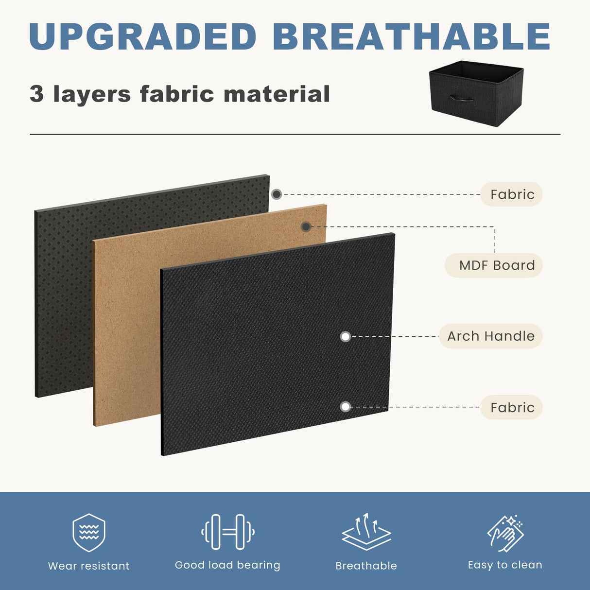 DUMOS Nightstand Set of 2, Small Dresser with 2 Fabric Drawers Side Bedroom End Table Kids Bedside Storage Furniture for 25 inch Tall Night Stand for Closet, Entryway, College Dorm, Black, M-2 Pack DUMOS