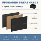 DUMOS Nightstand Set of 2, Small Dresser with 2 Fabric Drawers Side Bedroom End Table Kids Bedside Storage Furniture for 25 inch Tall Night Stand for Closet, Entryway, College Dorm, Black, M-2 Pack DUMOS