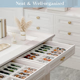 Lolalet Sunglasses Organizer Tray, 8 Grids Velvet Glasses Eyewear Holder Trays, Sunglass Display Drawer Storage for Women Men -1 Pack, Beige Lolalet