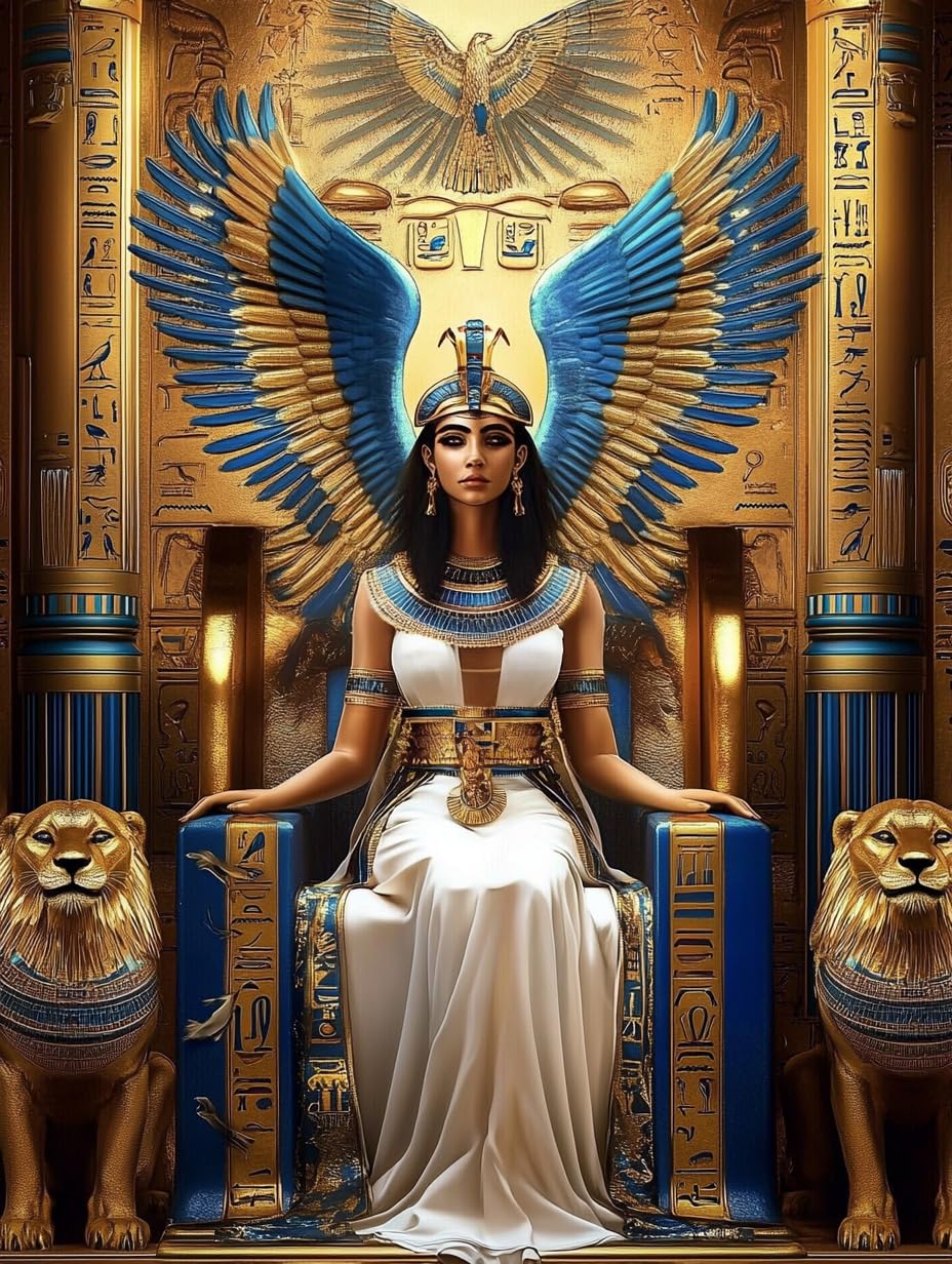 5D Egyptian Goddess and Lion Diamond Art 12x16 Inch Full Drill Diamond Painting Kits for Adults & Beginners - DIY Art Crafts for Relaxation and Home Wall Decor 512A Generic