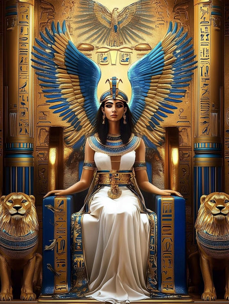 5D Egyptian Goddess and Lion Diamond Art 12x16 Inch Full Drill Diamond Painting Kits for Adults & Beginners - DIY Art Crafts for Relaxation and Home Wall Decor 512A Generic