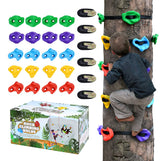 TOPNEW 20 Ninja Tree Climbing Holds for Kids Climber, Adult Climbing Rocks with 6 Ratchet Straps for Outdoor Ninja Warrior Obstacle Course Training TOPNEW