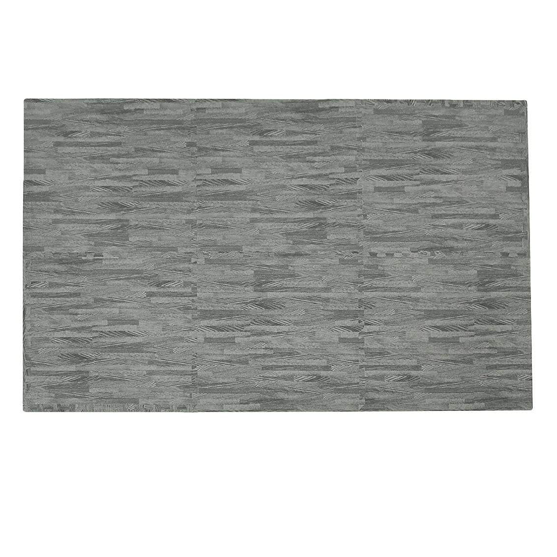 Home Aesthetics 100 Sq. Ft 3/8 Inch Thick Printed Foam Tiles Interlocking Foam Mat, Sea Haze Grey Wood Grain Style Print, (24"x24", 25 pcs), Protective Flooring for Home, Gym Exercise or Trade Show Home Aesthetics