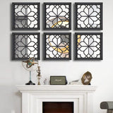 Wocred 2 PCS Square Wall Mirror,Gorgeous Rustic Farmhouse Accent Mirror,Black Entry Mirror for Bathroom Renovation,Bedrooms,Living Rooms and More(12”x12”) Wocred