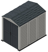 Duramax YardMate 5' x 8' Plus Plastic Garden Shed with Plastic Floor - Anthracite & Adobe - 15 Years Warranty DURAMAX