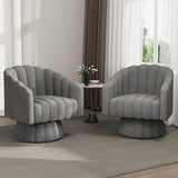 Apicizon Swivel Accent Chair Mid Century Modern Swivel Barrel Chair, 360 Degree Round Swivel Chair with Wide Upholstered, Velvet Accent Armchair Home Sofa Living Room Bedroom Office Gray Apicizon