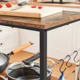 VASAGLE Baker s Rack, Kitchen Shelf, Kitchen Island, Microwave Oven Stand with 3 Open Shelves, 6 Hooks, Metal Frame, 15.7 x 31.5 x 35.4 Inches, Industrial, Rustic Brown and Black UKKI002B01 VASAGLE