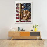 KTHOFCY 5D DIY Diamond Painting Kits for Adults Beginner, American Flag Baseball Full Drill Embroidery Cross Stitch Crystal Rhinestone Paintings Pictures Arts Wall Decor 30x40cm/12x16inch KTHOFCY