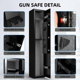 Emasme Gun Safe,Gun Safes & Cabinets Heavy-Duty Gun Safe for Home Rifle Pistols and Shotguns, Gun Cabinet Lock with Adjustable Rack, Pockets and Removable Shelf and Gun Rack Emasme