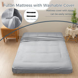 MAXYOYO Brand 6" Full Mattress, Grey, Medium, Floor Futon Mattress with Upgraded High-Density Base Support Foam, Includes Dustproof Cover & Straps MAXYOYO