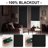 RYB HOME Black 100% Blackout Cordless Roller Shades Cuttable for Windows and Doors with 2 Magnetic Tie Backs Easy to Lift, No Drill Privacy Blinds with Customizable Width, W36 x L72, 1 Panel RYB HOME