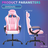 PayLessHere Ergonomic Racing Desk Chair Gaming Chair Computer Chair with Armrests 360° Swivel & Caster Pu Desk Task Chair Executive Headrest Lumbar Support for Back Pain Women Men and Adults,Pink PayLessHere