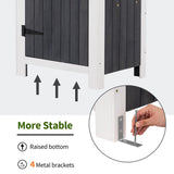 MCombo Outdoor Storage Cabinet Tool Shed Wooden Garden Shed Organizer Wooden Lockers with Fir Wood (70") 0770 (Gray) MCombo