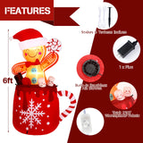 Crowye 6 FT Christmas Inflatables Gingerbread Inflatable Christmas Outdoor Decorations Cute Blow up Gingerbread Man in Hot Cocoa Mug with LED Light for Yard Garden Lawn Xmas Holiday Party Decor Crowye