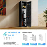 KornerBatl 110 lb Biometric Gun Safe for Rifles and Pistols with Power Outlet Kit (2 USB & Standard Outlets) - Quick Access 5 Gun Safes & Cabinets with Gun Organizer, Removable Shelf and LED Light KornerBatl