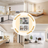 Wanttii Large Bookshelves and Bookcase with Doors, 8-Tier Wooden Bookshelves with Cabinet Doors, Tall Storage Cabinet for Home Office, Living Room, Bedroom (Industrial White) Wanttii