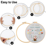 Jyphorixal Embroidery Kit for Beginners Adults Cross Stitch Starter Kit Needle Point Supplies 33 Basic Stitches in 3 Set, DIY Craft Lover Starter Hand Stitch (Flower) Jyphorixal