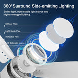 Atolit Ceiling Fans with Lights,42 inch,Quiet Reversible Motor,Easy to Install,6 Speeds,3CCT,Timer, White Modern Ceiling Fan for Living Room, Bedroom, Kitchen, Dining room, Office Atolit