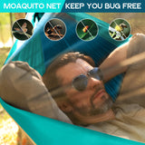 Camping Hammock Mosquito Net,Double & Single Portable Hammocks Hammocks with 2 Tree Straps,Hammock Tent for Travel Camping,Camping Accessories for Indoor Outdoor Hiking Backpacking Backyard Beach HGYI