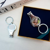 10 Pack Sublimation Fingernail Clipper Keychain with Blanks Metal Toe Nail Clippers Aluminum Charm Personalized Bottle Opener Keychains Blank Nail Cutter Trimmer Key Rings for DIY Photo Crafts Frinnovan