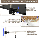 Afqxf Hydraulic Dog Grooming Table Heavy Duty for Small/Medium/Large Dogs, Pet Grooming Table with Adjustable Overhead Arm and Noose, Height Adjustable 21''-36'', 42.5''/ Black Afqxf