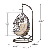 Christopher Knight Home CKH Wicker Tear Drop Hanging Chair, Brown Christopher Knight Home