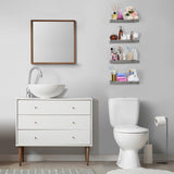 Sorbus Floating Shelves for Wall, 16" Grey Bathroom Shelves Wall Mounted for Kitchen, Bedroom, Living Room, Bathroom Storage, Over Toilet, Hanging Book Shelf for Wall Home Decor (4 Pack) Sorbus