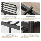 SogesSleep Bunk Bed Twin Over Twin, Heavy Duty Metal Bunk Bed Frame with Angled Ladder for Teens and Adults, for Spaces-Saving, Smooth Rounded Edges, Noise Free & Easy Assembly, Black SogesSleep