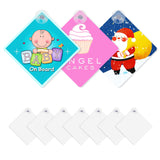 10 Pcs 5.5" x 5.5" Sublimation Blanks Suction Cup Car Window Sign, Aluminum Metal Removable Car Safety Warning Sign blanks for Heat Press Machine, DIY Craft, Custom Work HYHOSHI