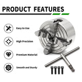 Yunnergo K72-100 Lathe Independent Chuck 4 Inch Manual Chuck 4 Jaw 3500 r/min Yunnergo