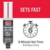 J-B Weld 6 Minute Set Epoxy KwikWeld, High Strength, Waterproof, 2 Pack, Dark Grey, 50176-2 J-B Weld